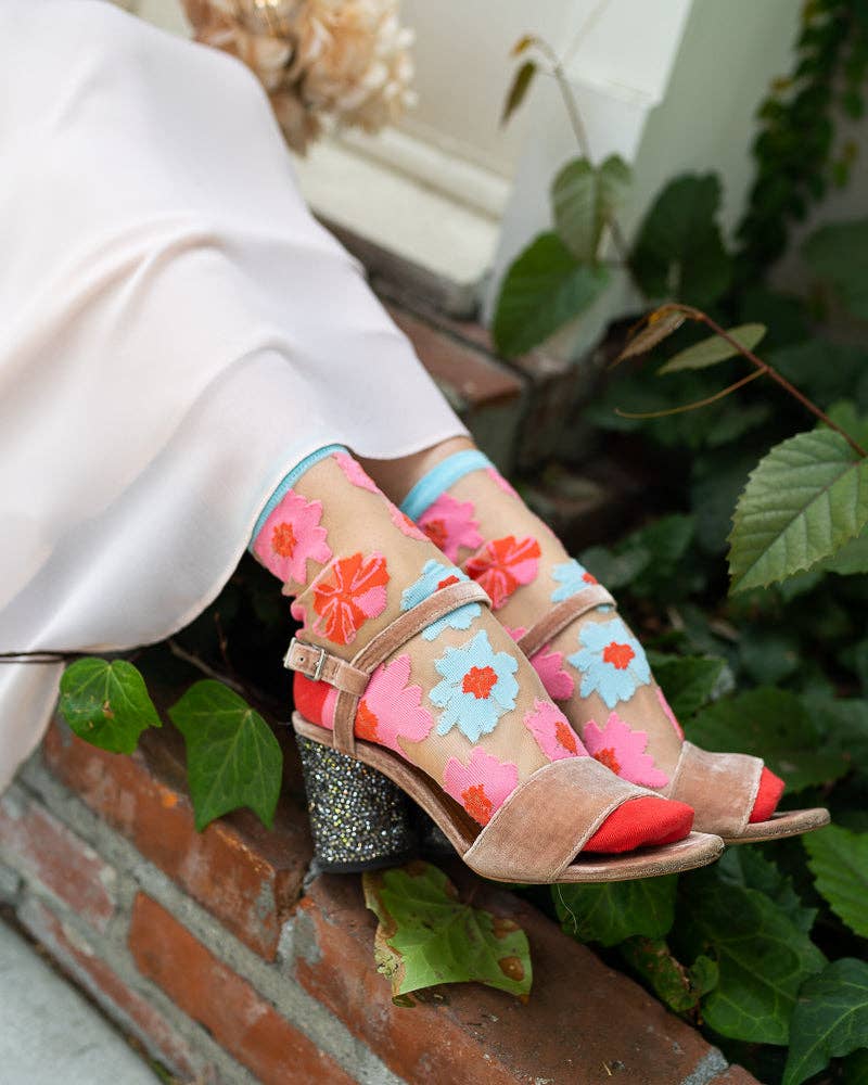 Sock Candy - Ribbon Roses Sheer Ankle Sock