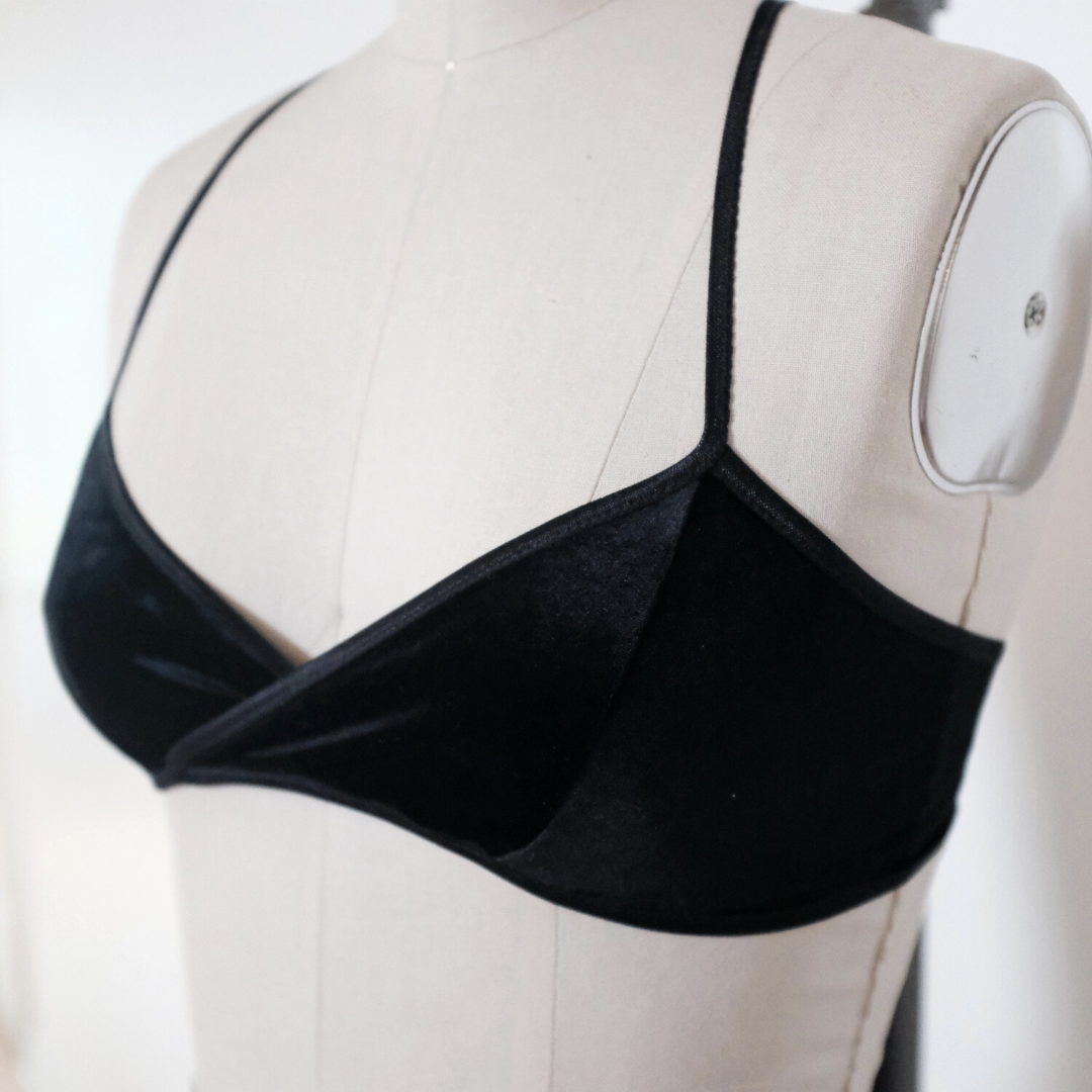 Purple Velvet Bralette // purple velour top, wrap bra, comfort