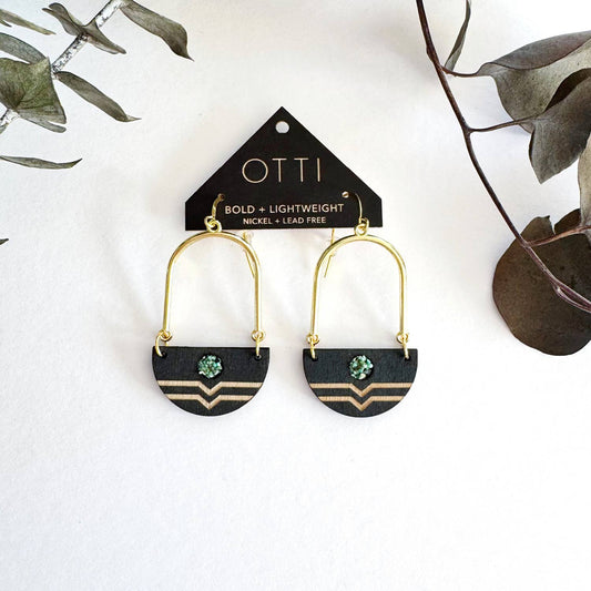 OTTI - Turquoise Inlay DROP Earring: BIRCH