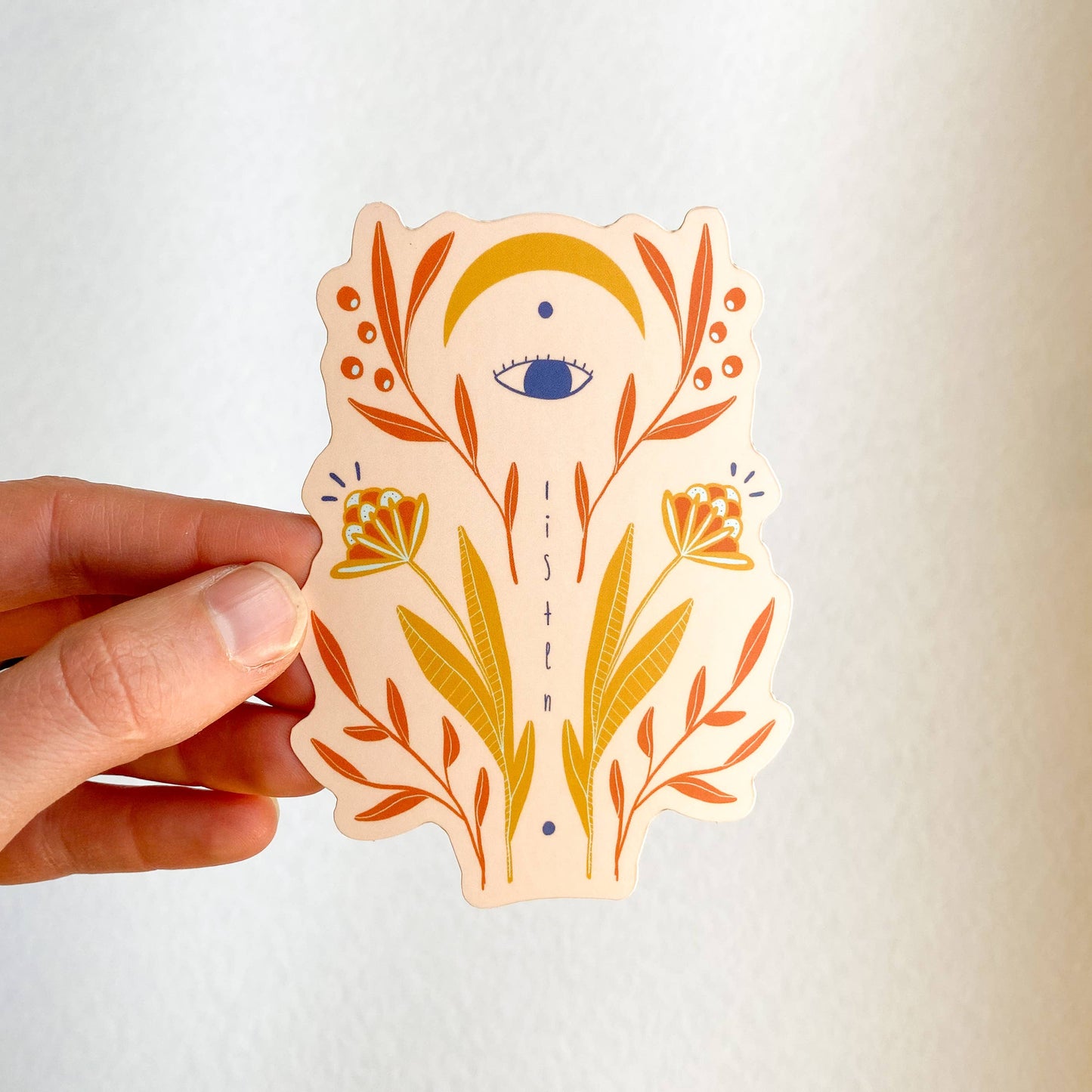 Maija Rebecca Handdrawn Listen Sticker