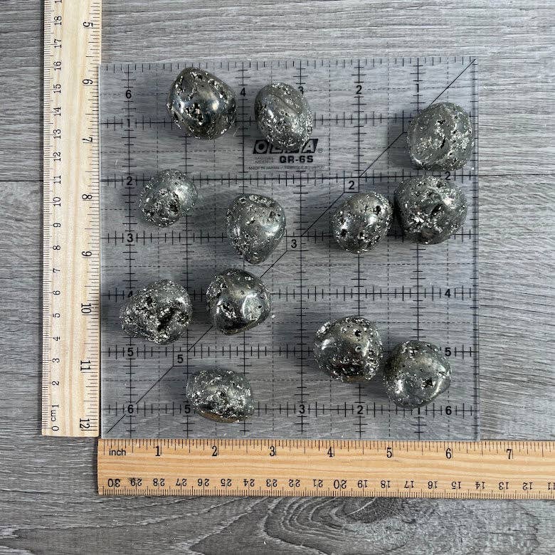 Pyrite Druzy Tumbled Stones - Keystone Crystals