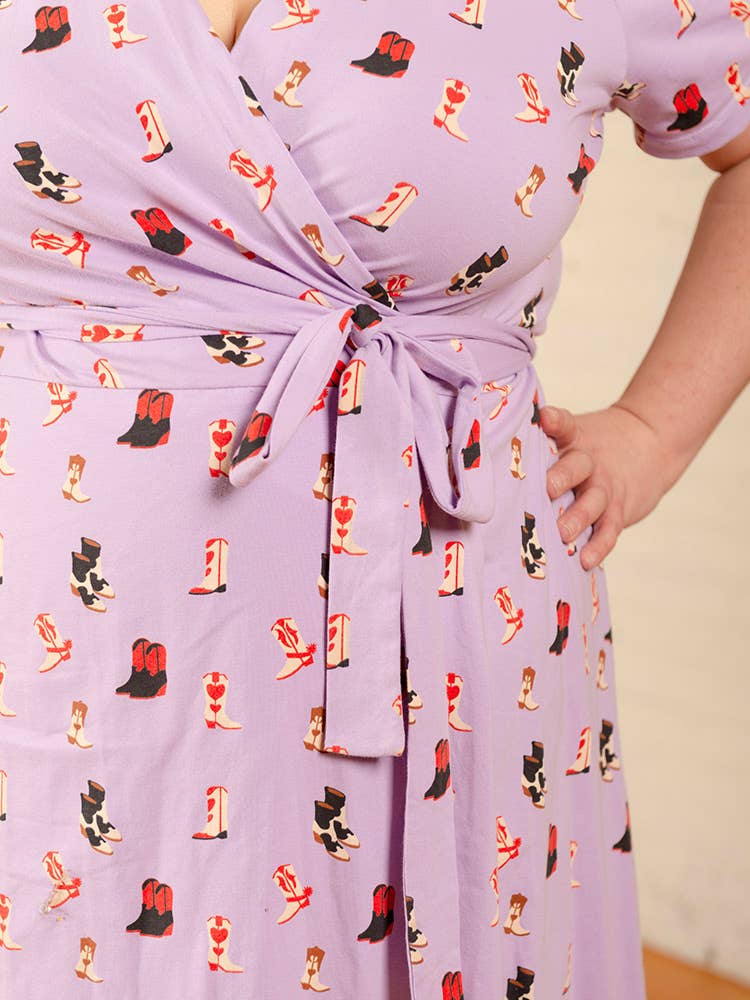 Mata Traders Katie Wrap Dress Two Step Lavender