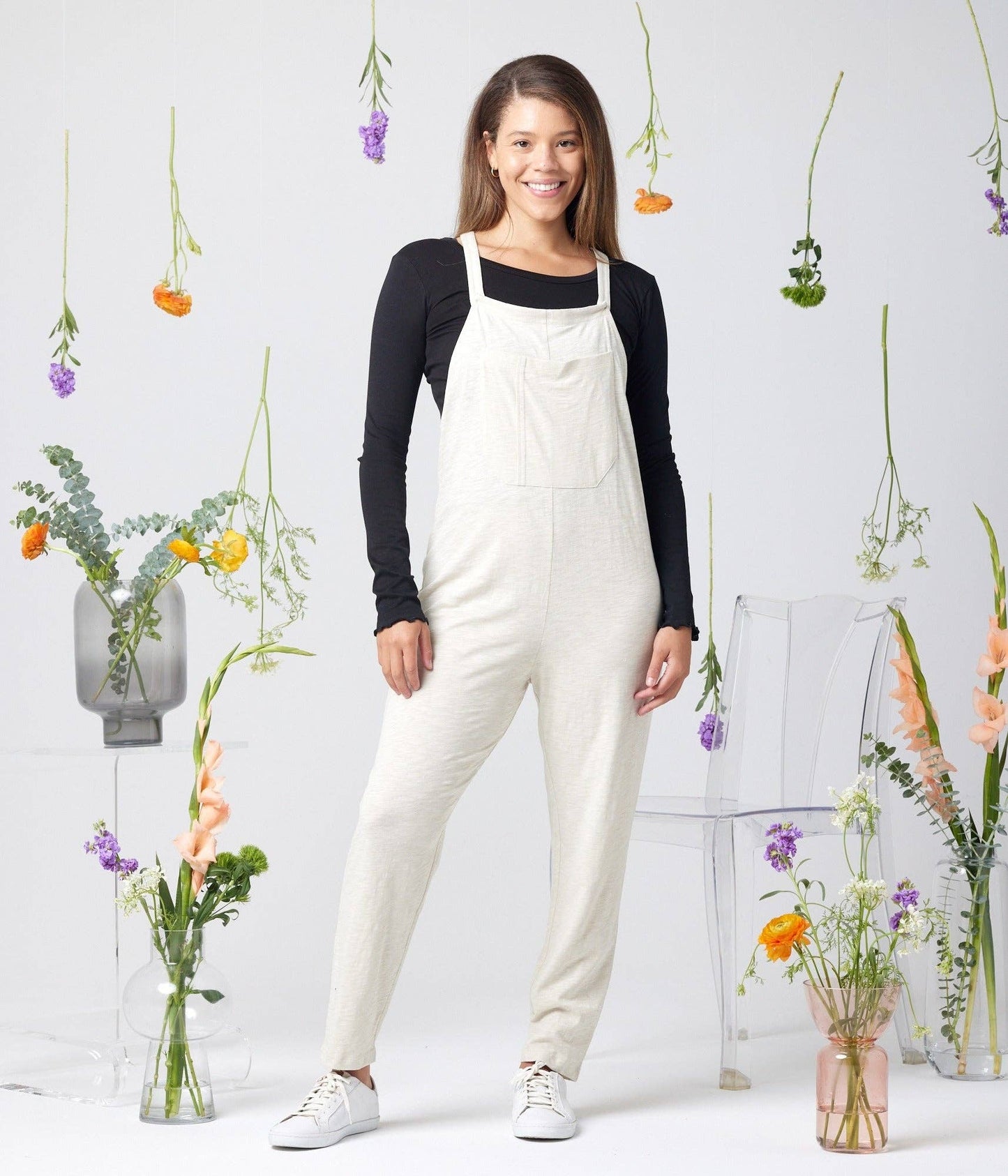 Rhythm Adjustable Overall: Retro Floral / 2XL
