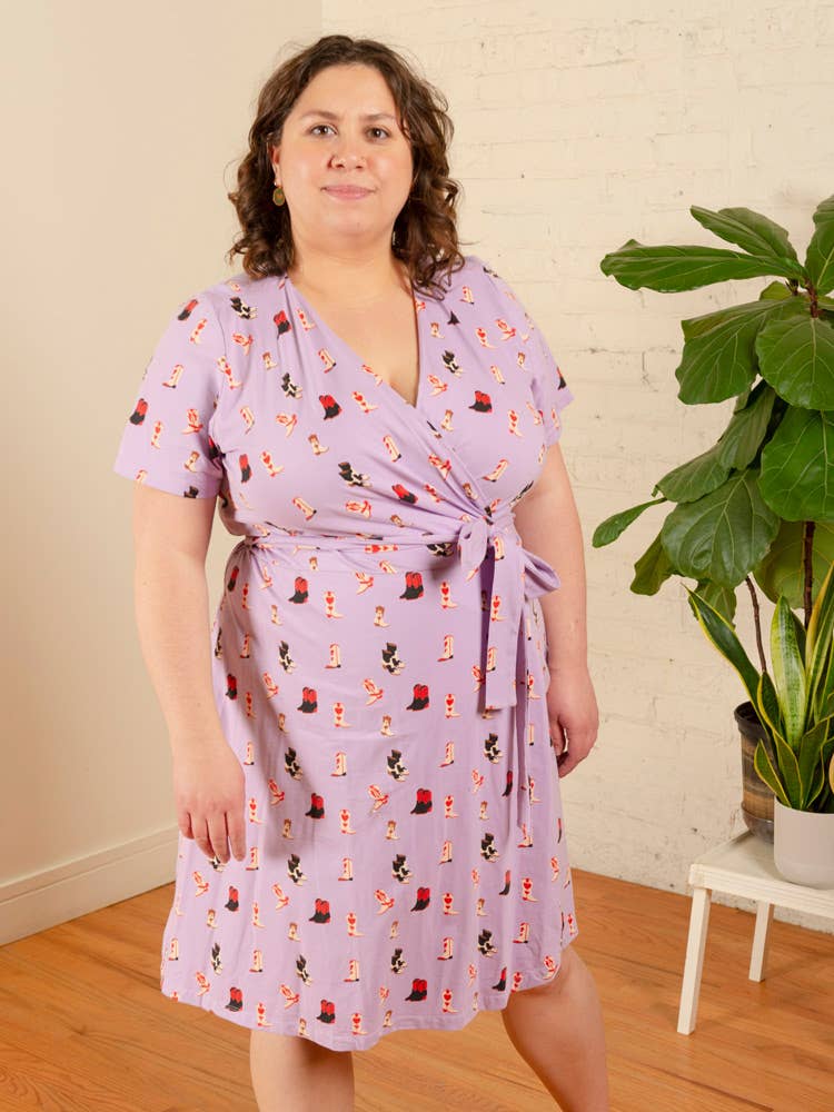 Mata Traders Katie Wrap Dress Two Step Lavender
