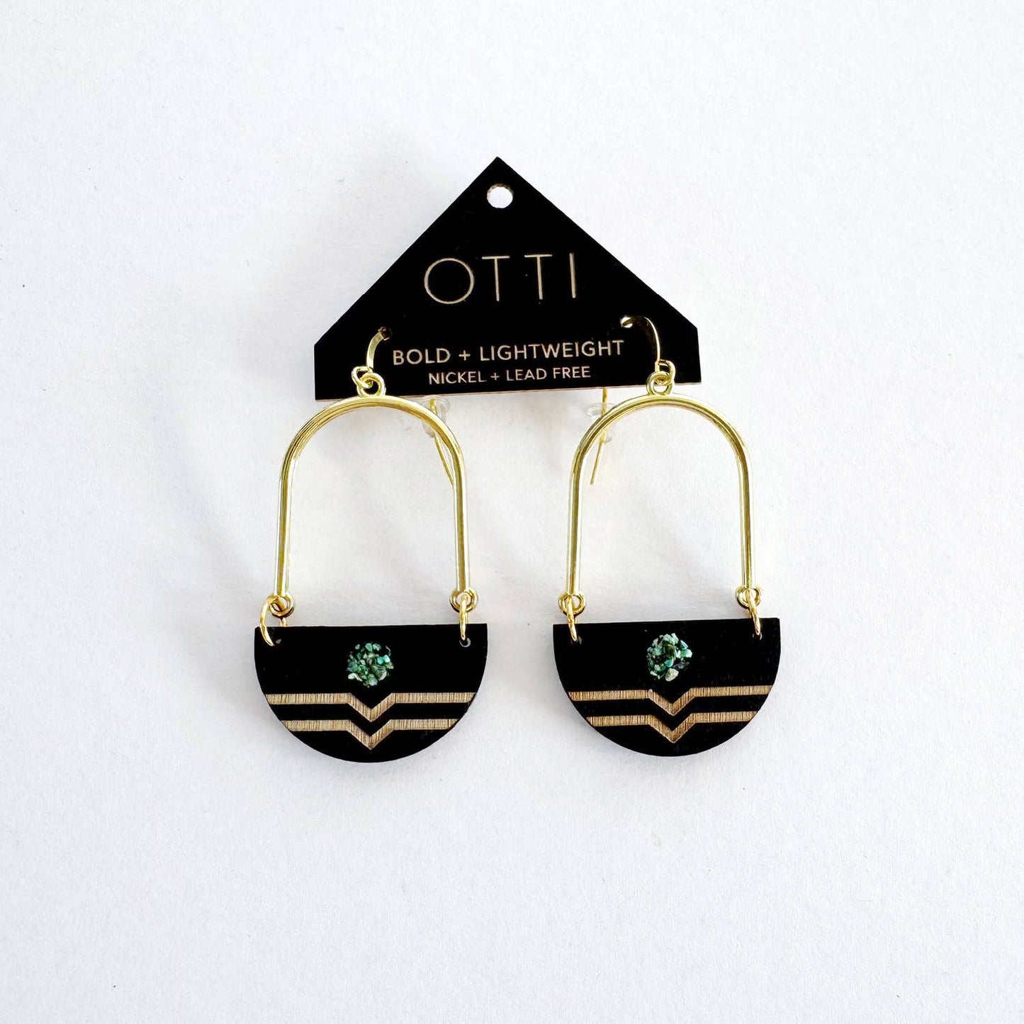 OTTI - Turquoise Inlay DROP Earring: BIRCH