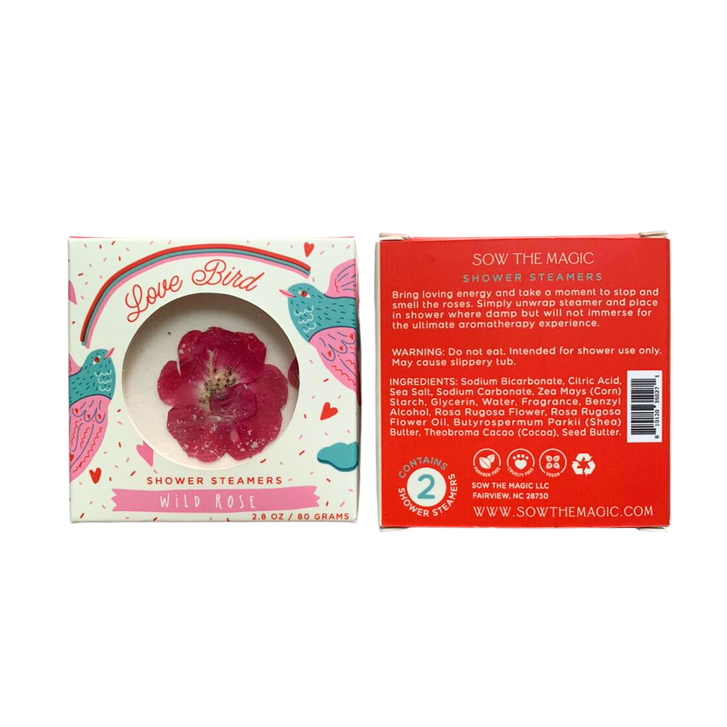 Sow the Magic - Love Bird Wild Rose Shower Steamer Set