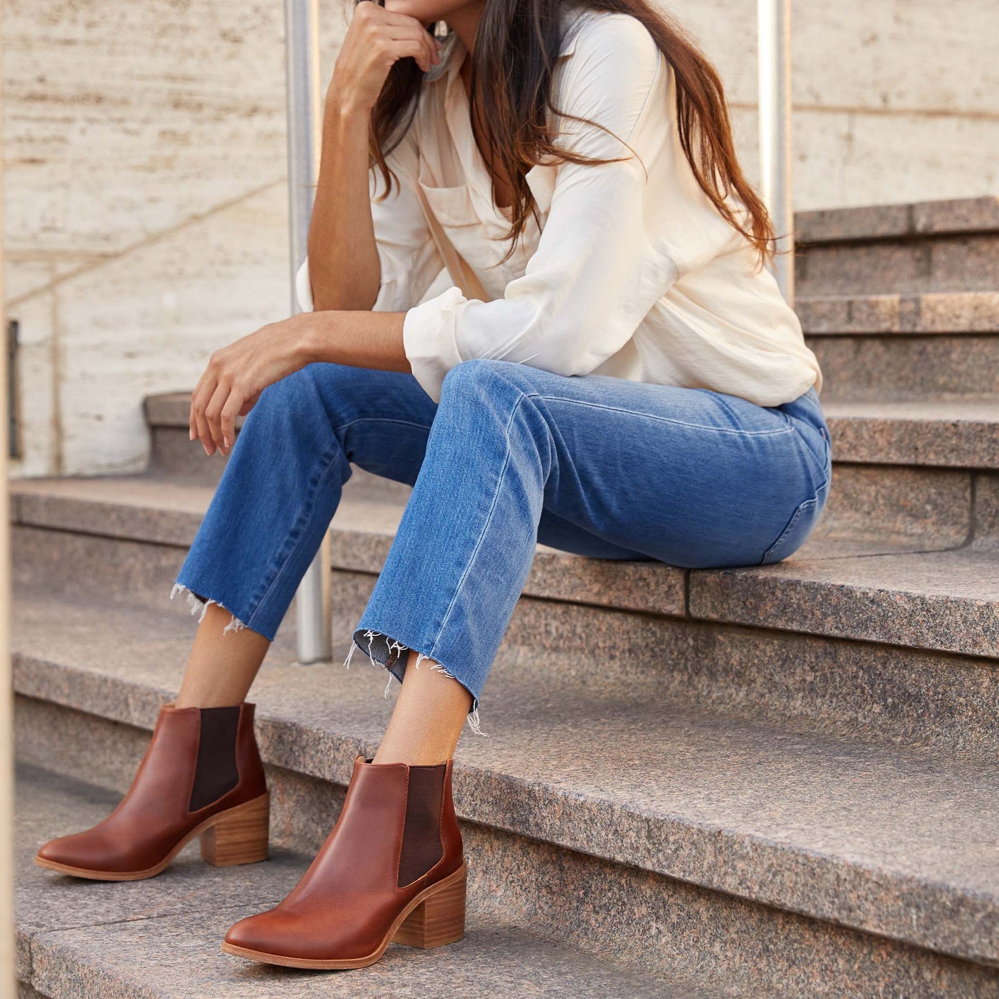 Nisolo Heeled Chelsea Boot Brandy