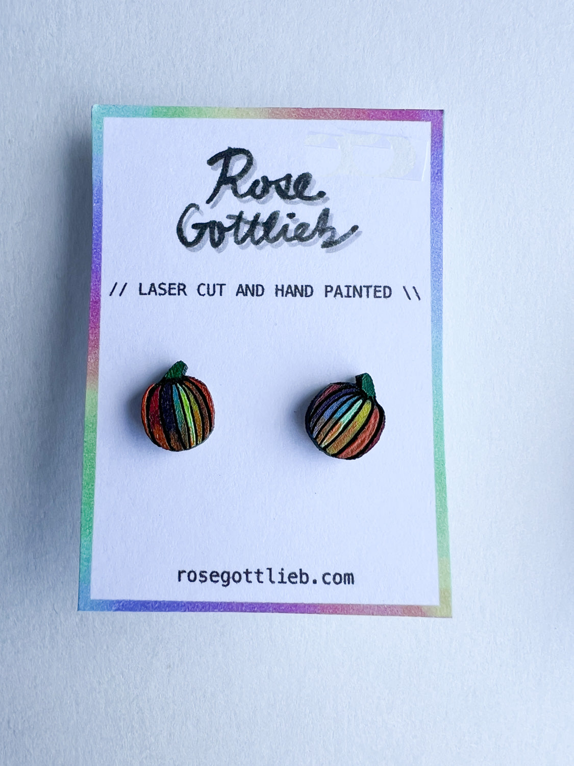 Rose Gottlieb Earrings - rainbow pumpkin studs
