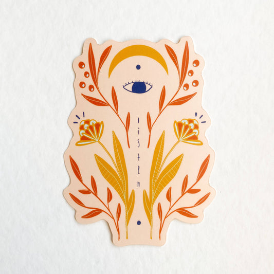 Maija Rebecca Handdrawn Listen Sticker