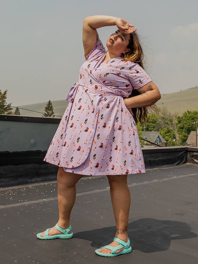 Mata Traders Katie Wrap Dress Two Step Lavender