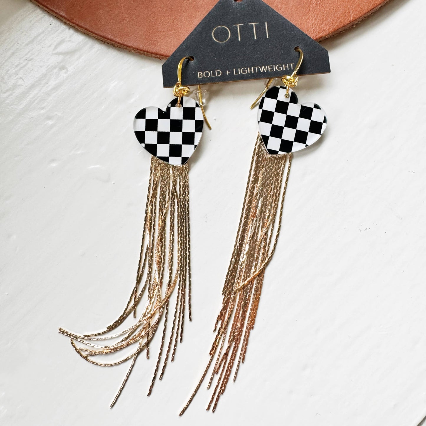 Otti - *new* 18K Gold Glamour Fringe earring: Checkerboard
