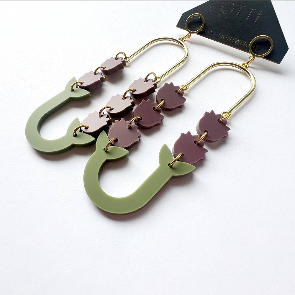 Otti - Botanical-Inspired Lightweight Acrylic Earring: Lavender
