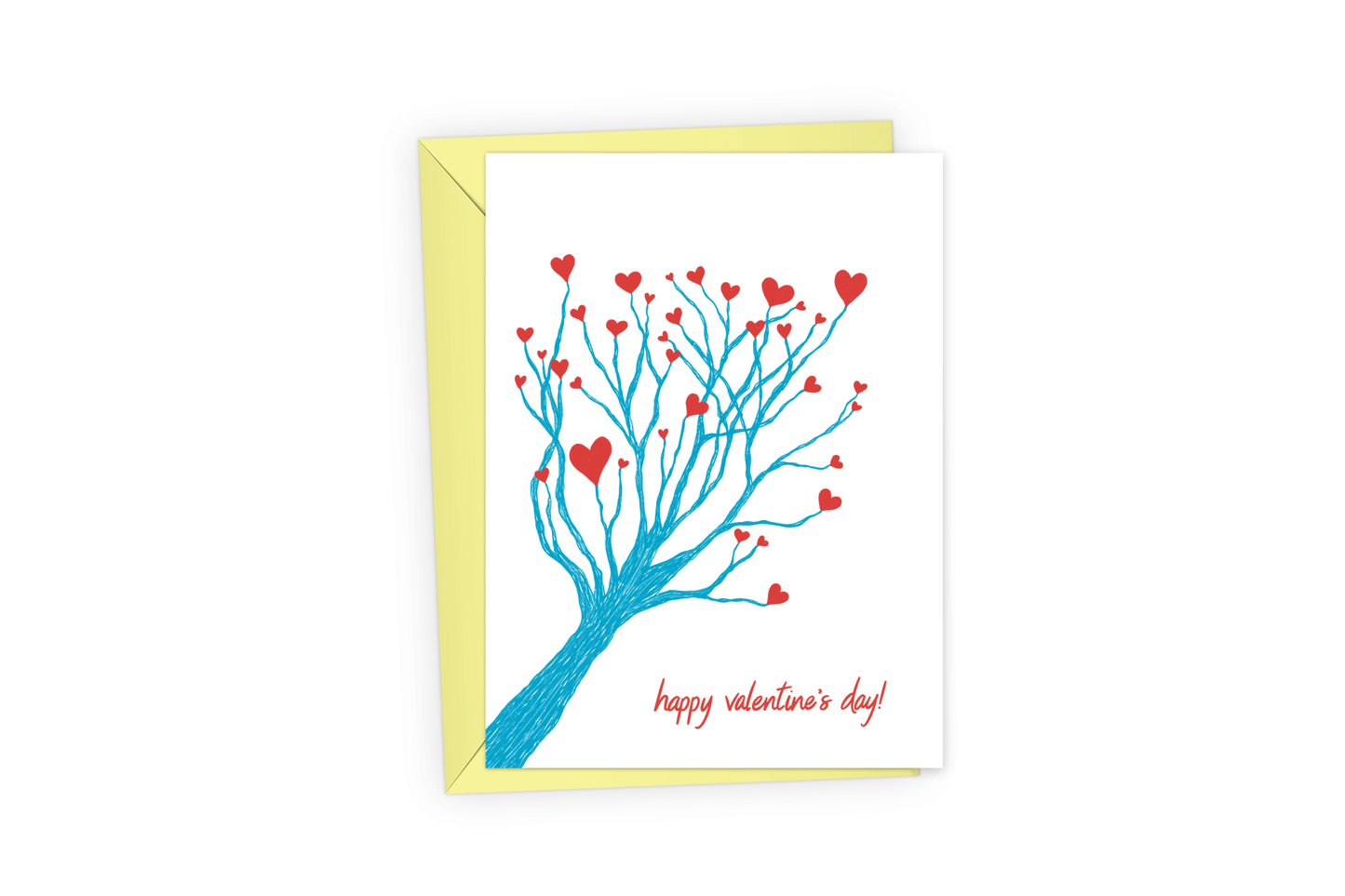 Queen Fayzel Blue heart tree greeting card
