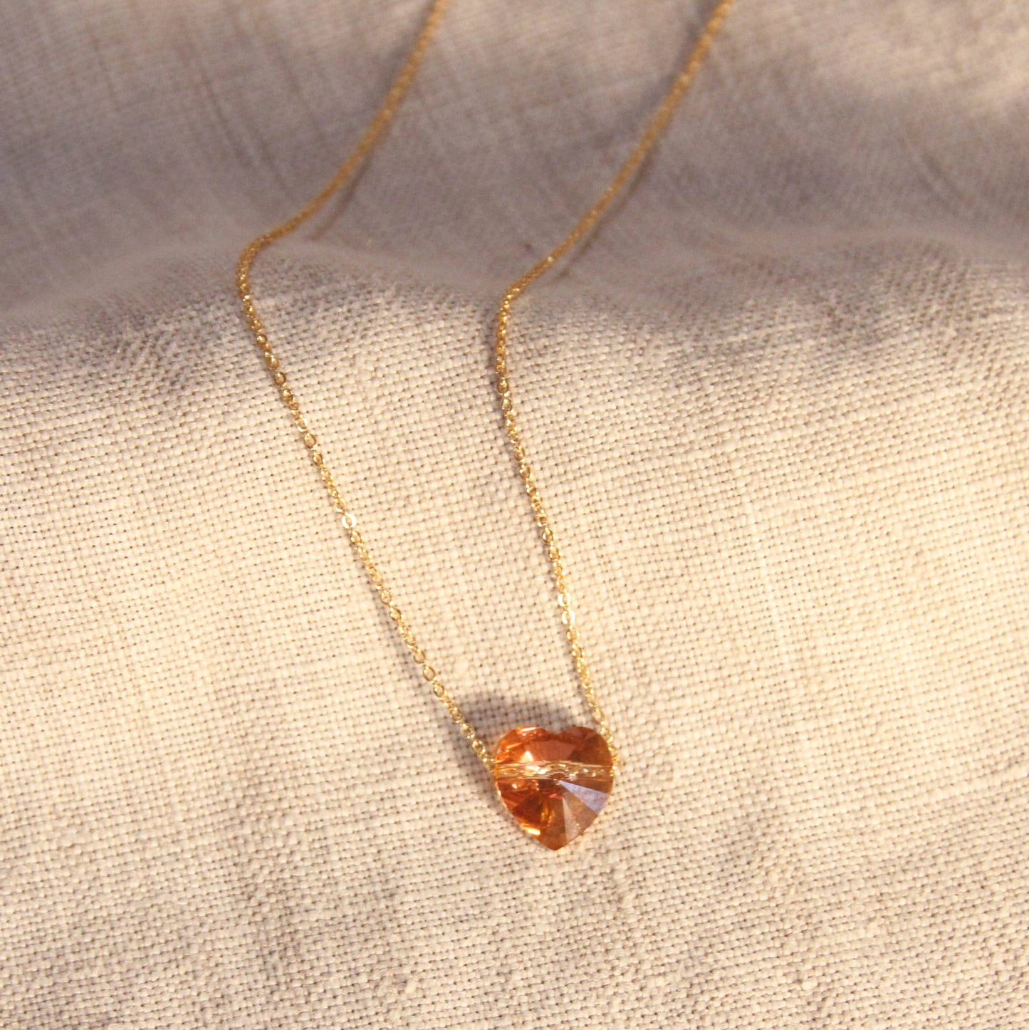 sunday girl | LTD edition heart crystal necklace topaz