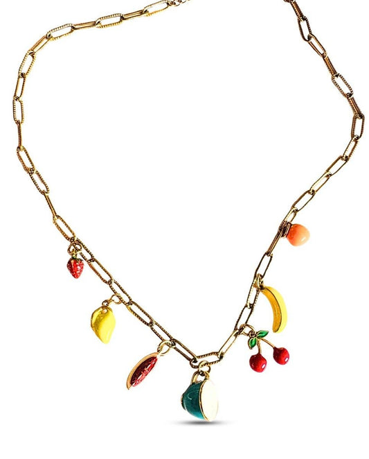 Sunday Girl - Tutti Fruity Enamel Charm Necklace