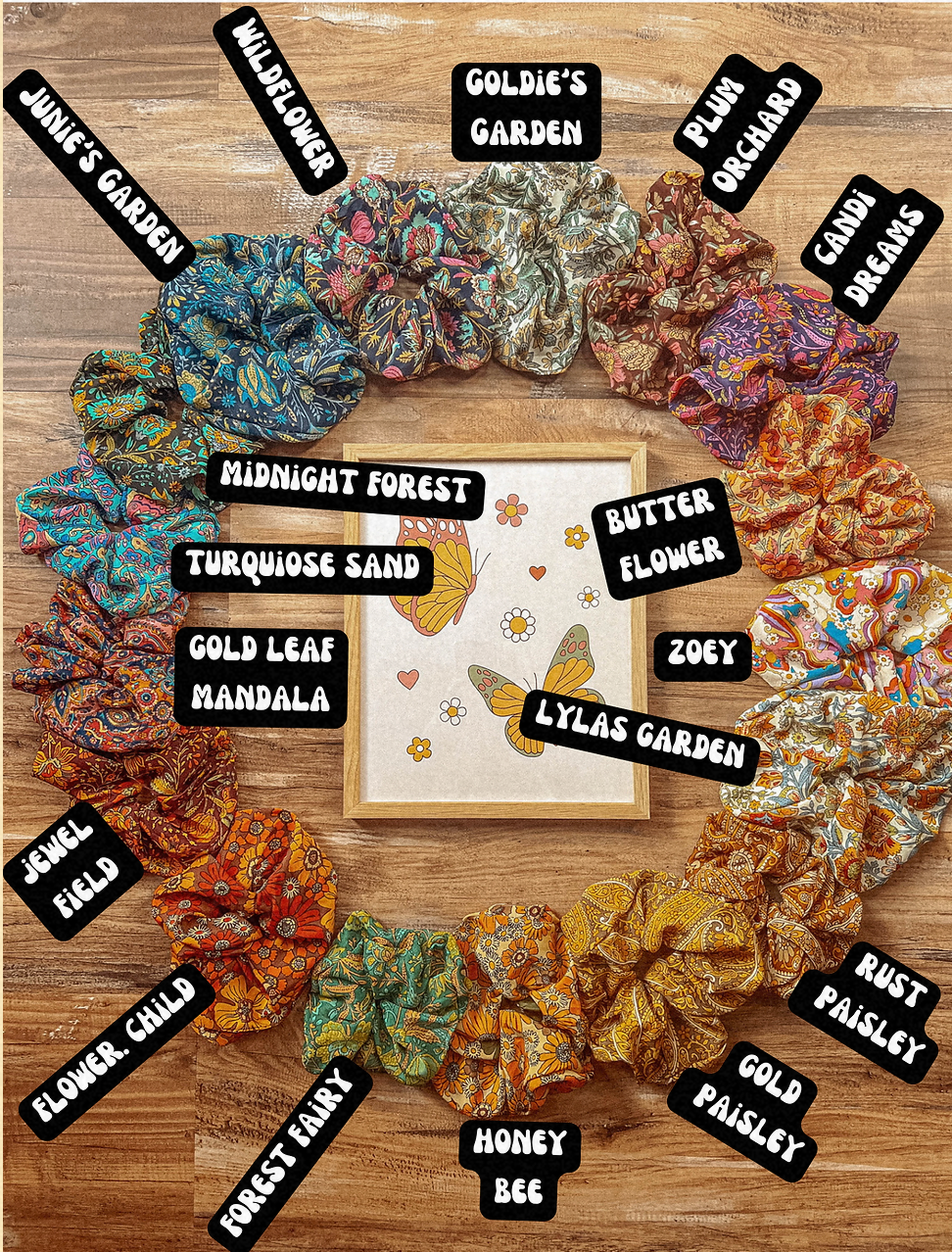 Gardenbelle - Boho Oversized Silk Floral Hair Scrunchies