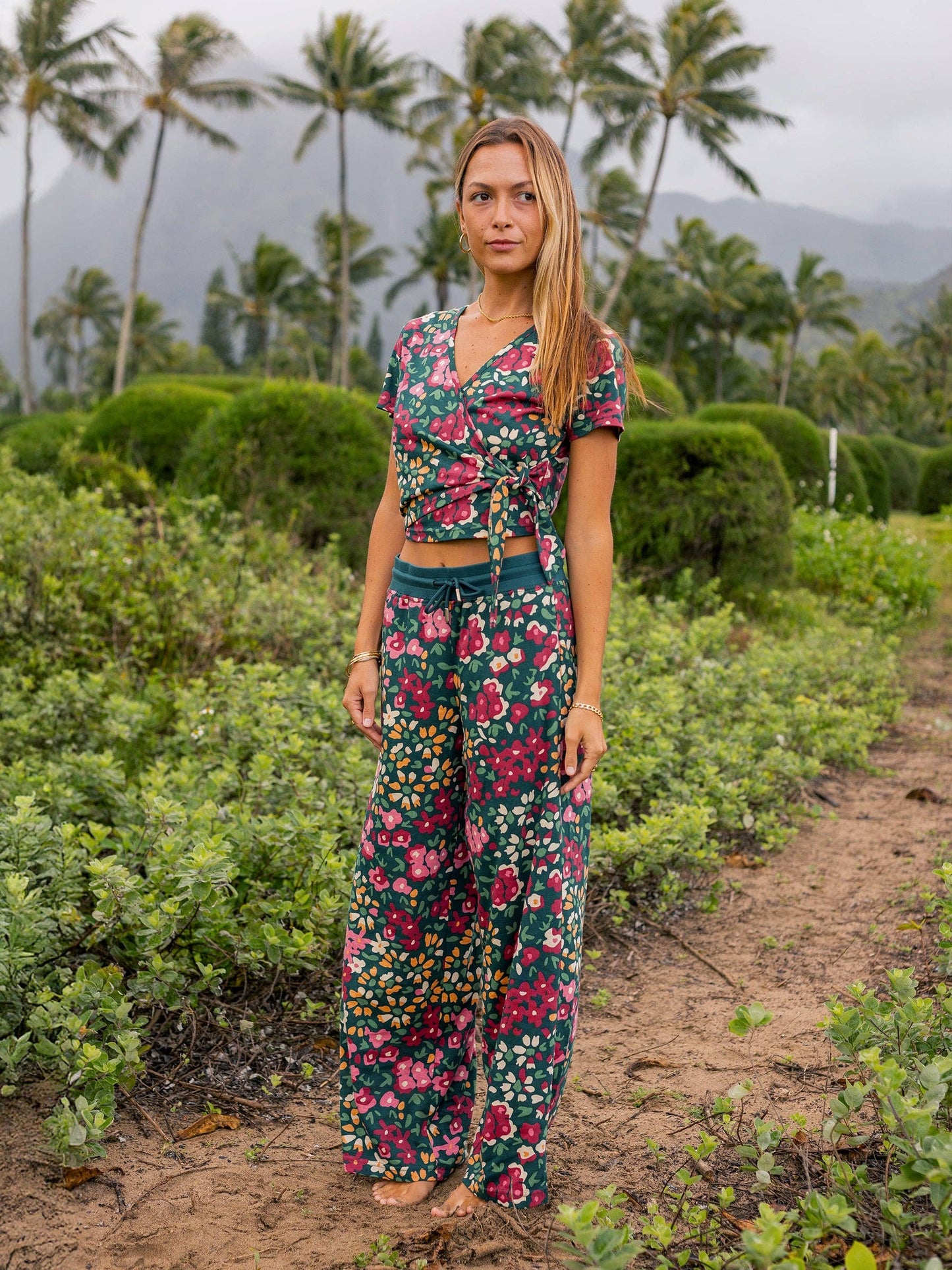 Happy Earth - Wrap Crop Top | Wildflowers