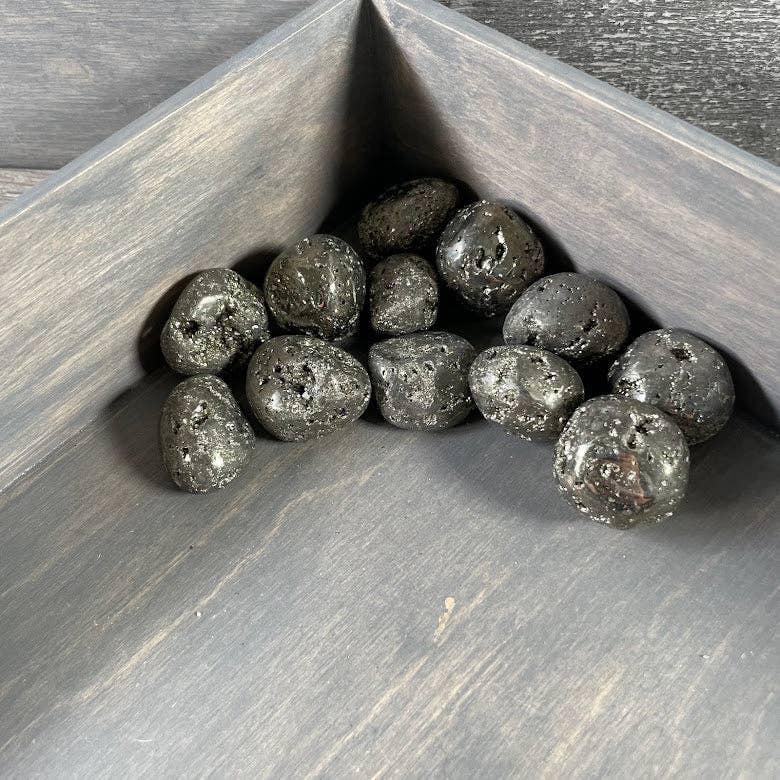 Pyrite Druzy Tumbled Stones - Keystone Crystals