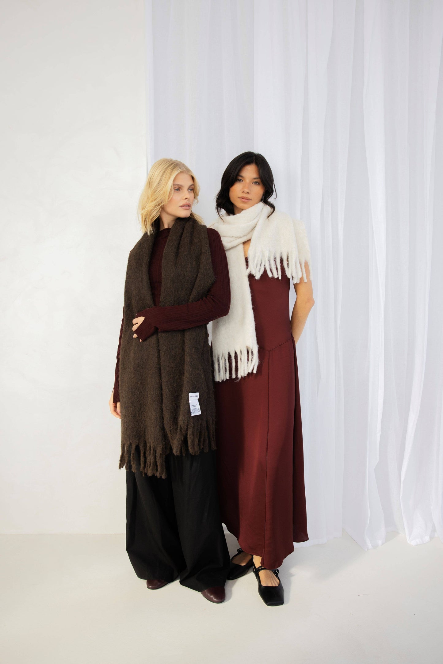 Arctic Fox The Reykjavik Scarf with RWS Wool - Dark Chocolate - AW24