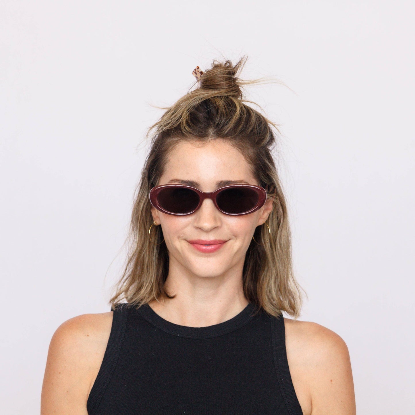 Scarlet by Jaxy - Vintage Polarized Oval Cat-Eye Sunglasses