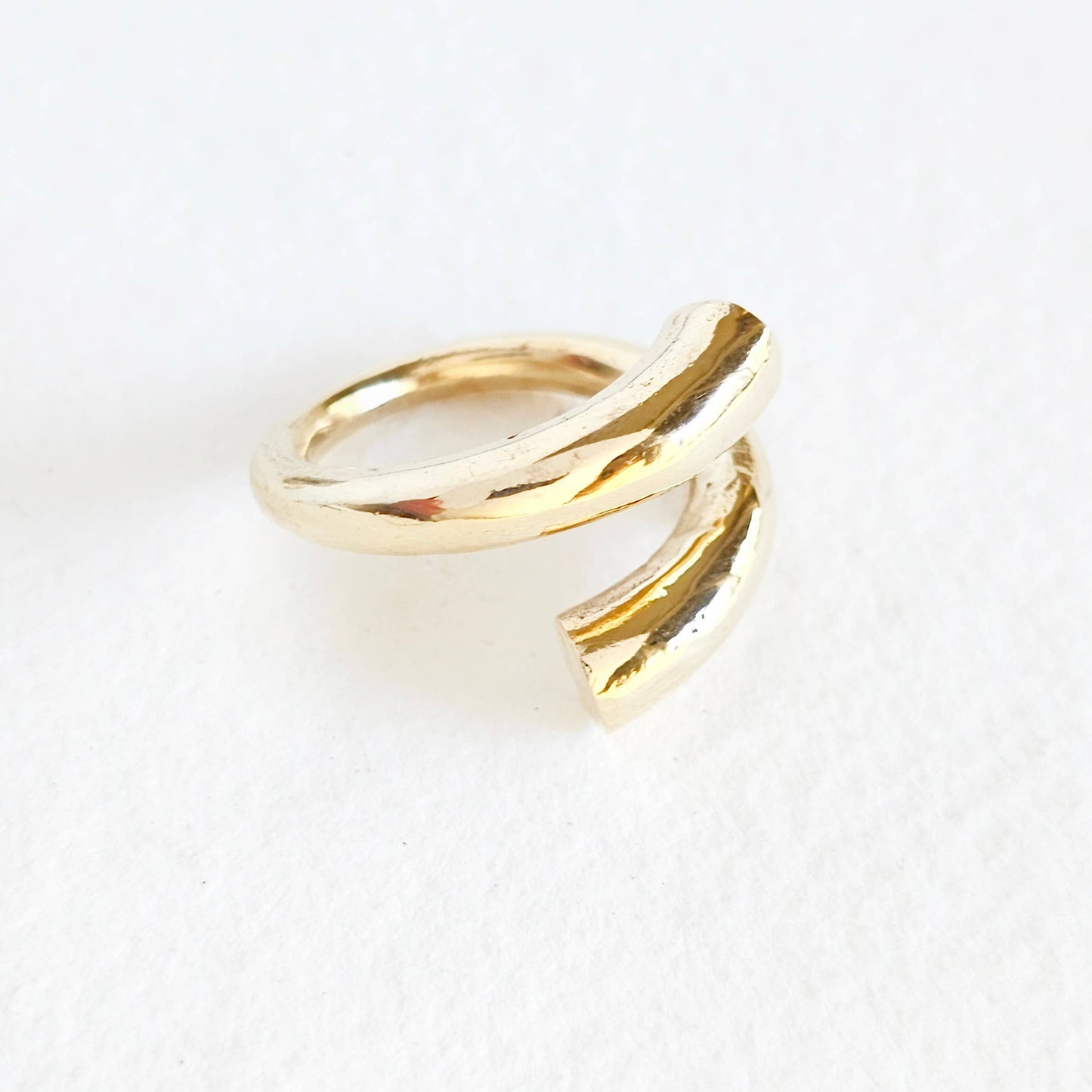 Bisjoux - Brass ring wrap tapered adjustable handmade