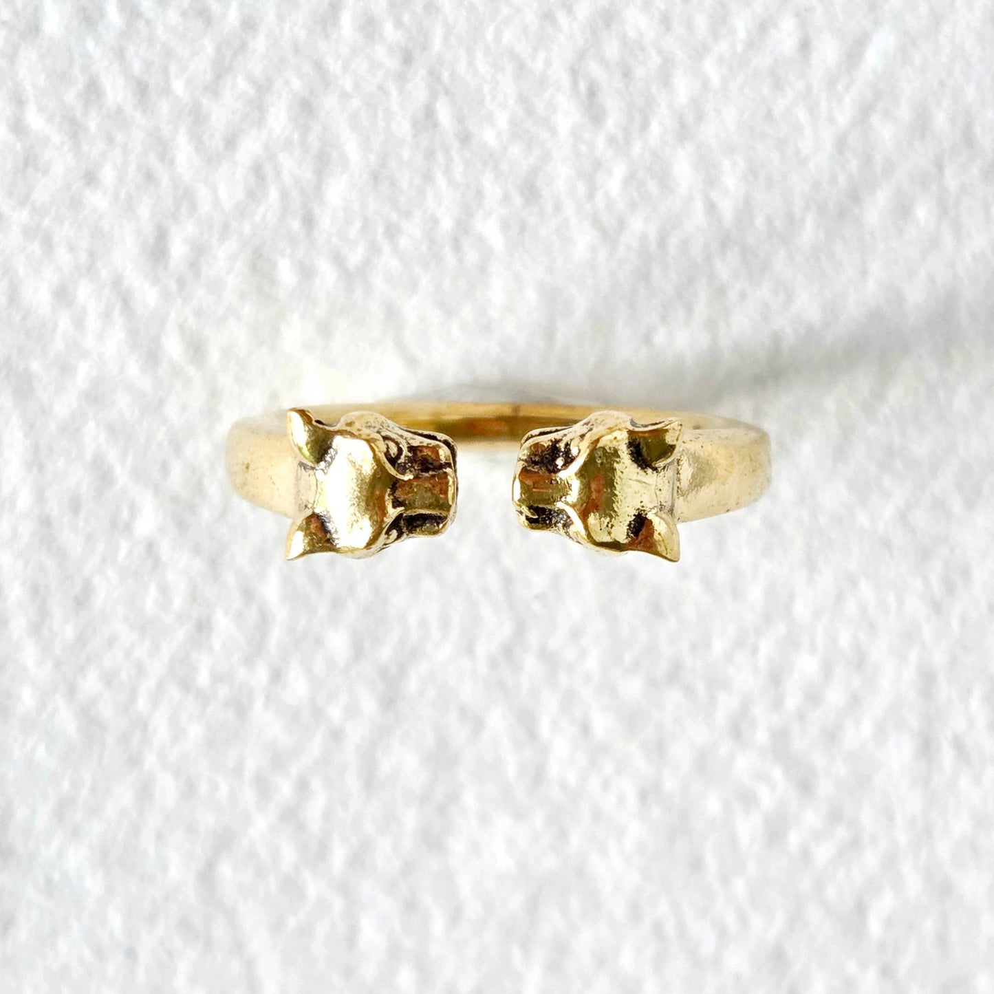 Bisjoux - Brass tiger animal ring adjustable cute nature jewelry