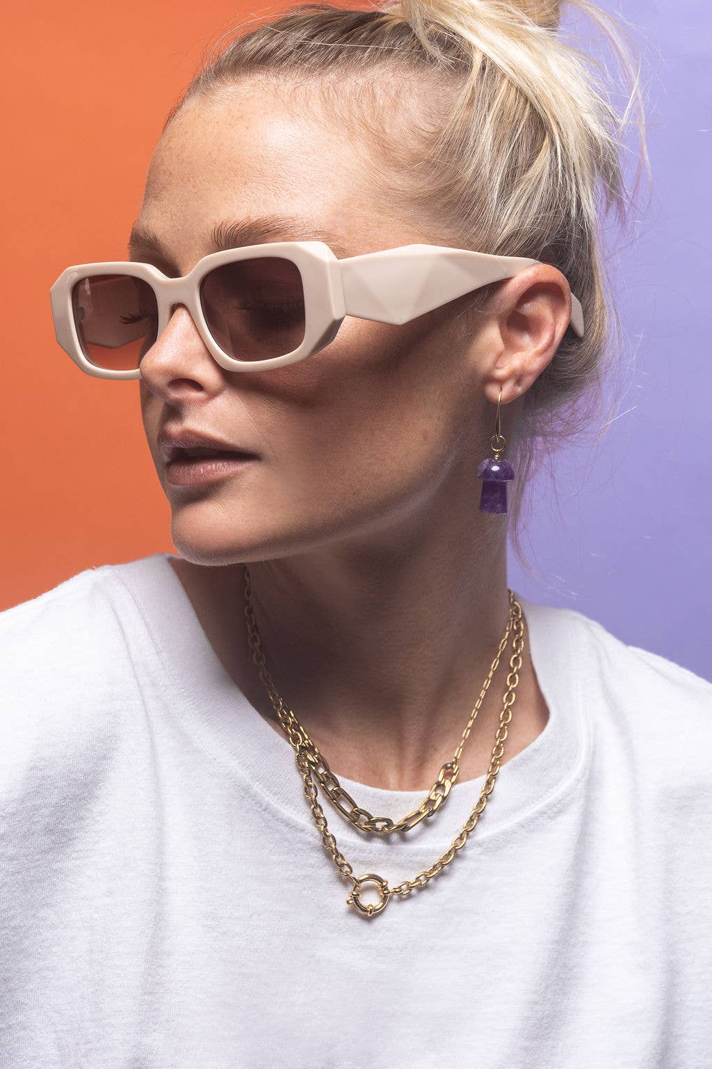 Sunday Girl | Cinzia paperclip and textured Cuban chain necklace