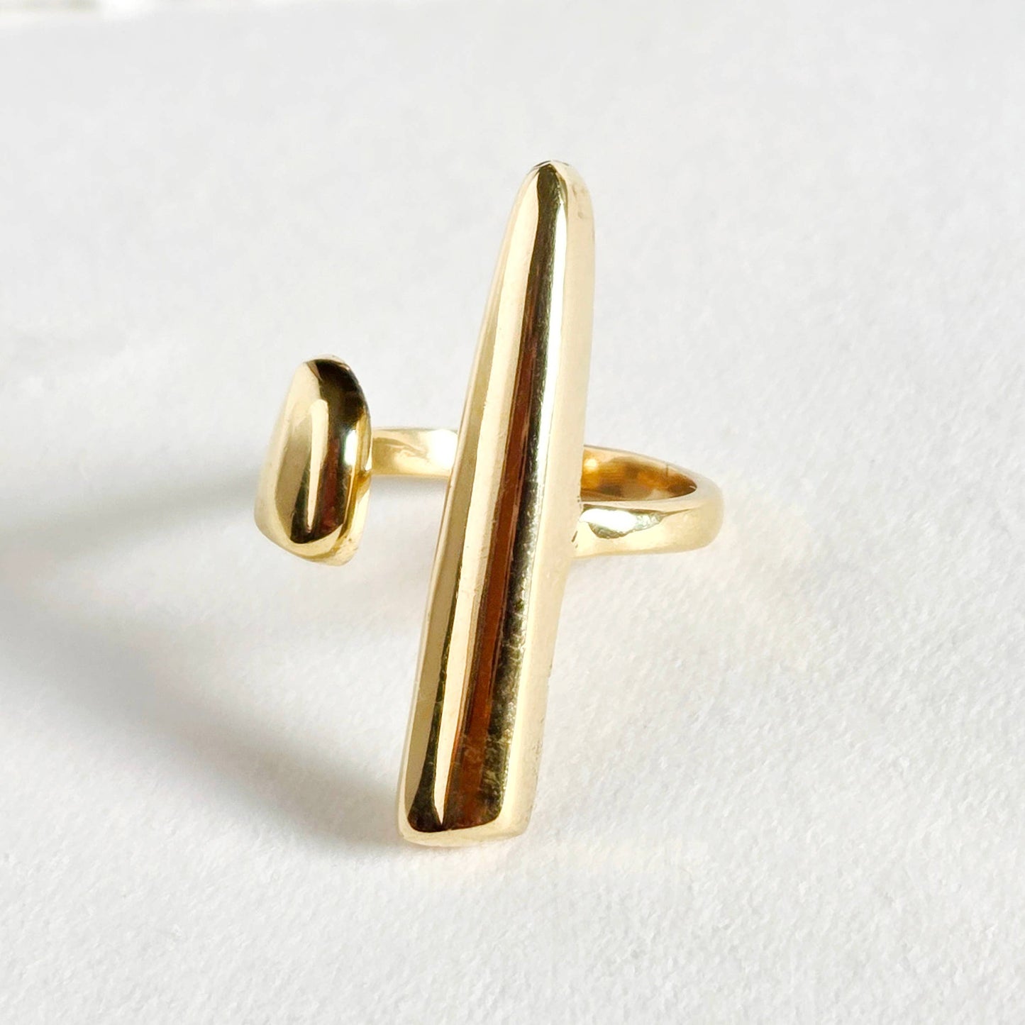 Bisjoux - Brass asymetrical molten peak ring handmade