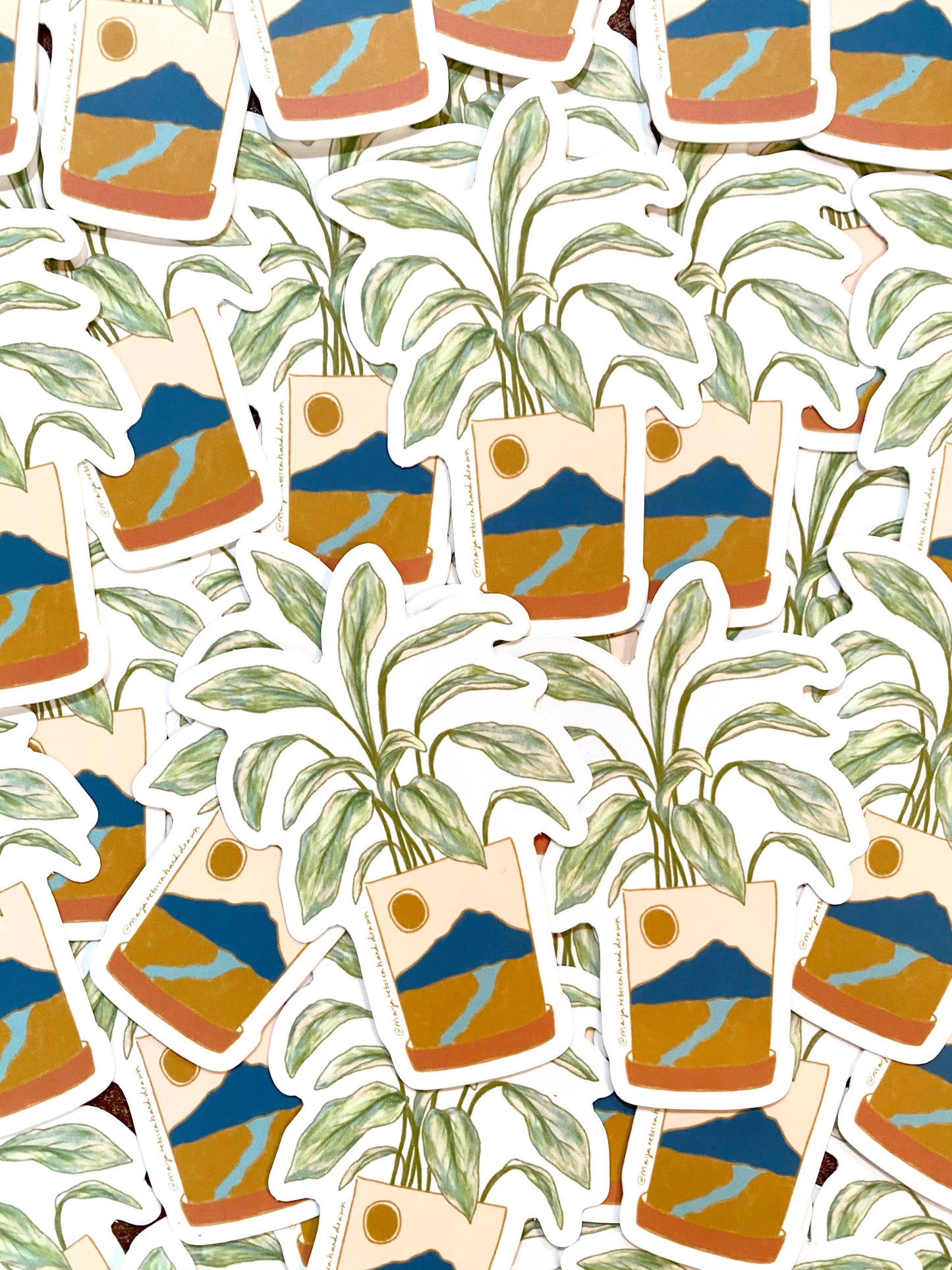 Peace Lily Mountain Plant Sticker