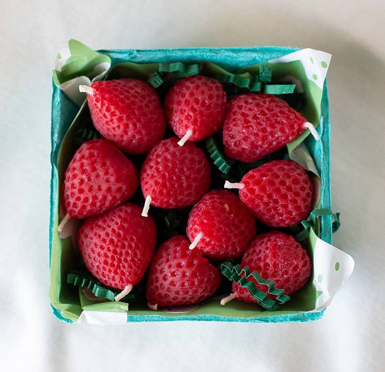 Happy Organics - Strawberry Beeswax Birthday Candles