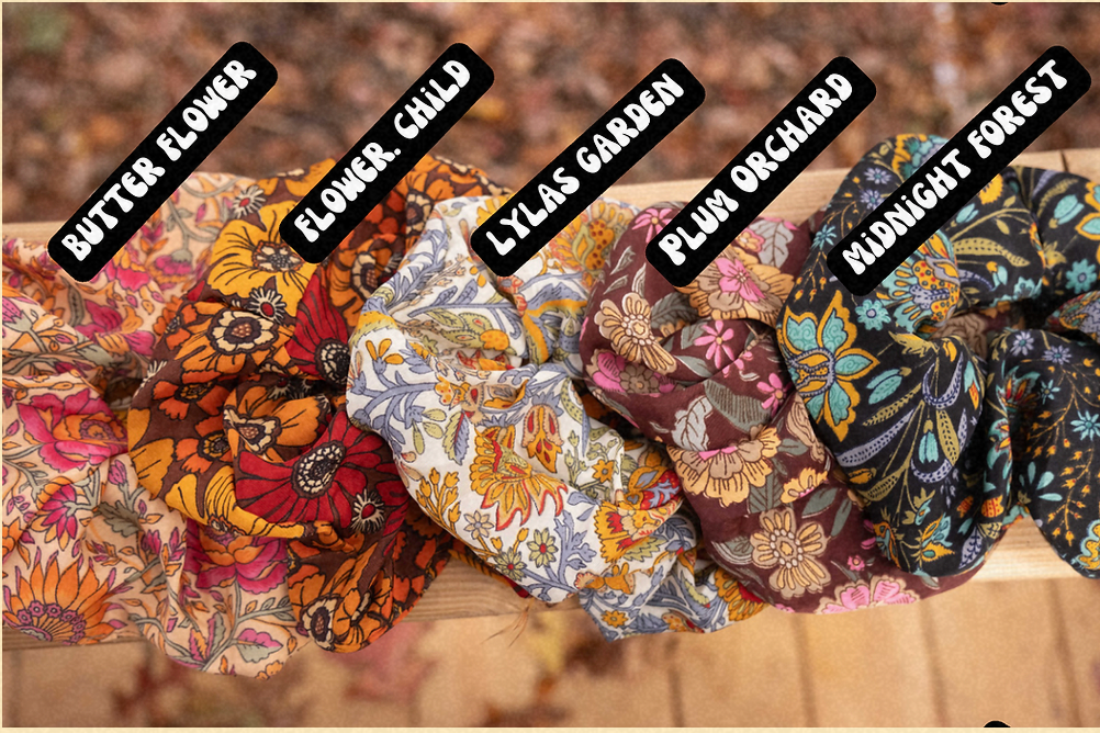 Gardenbelle - Boho Oversized Silk Floral Hair Scrunchies