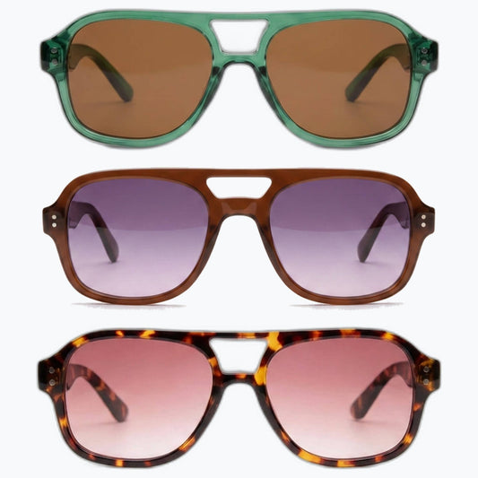 Jaxy - Captain - Vintage Polarized Tinted Lens Aviator Sunglasses