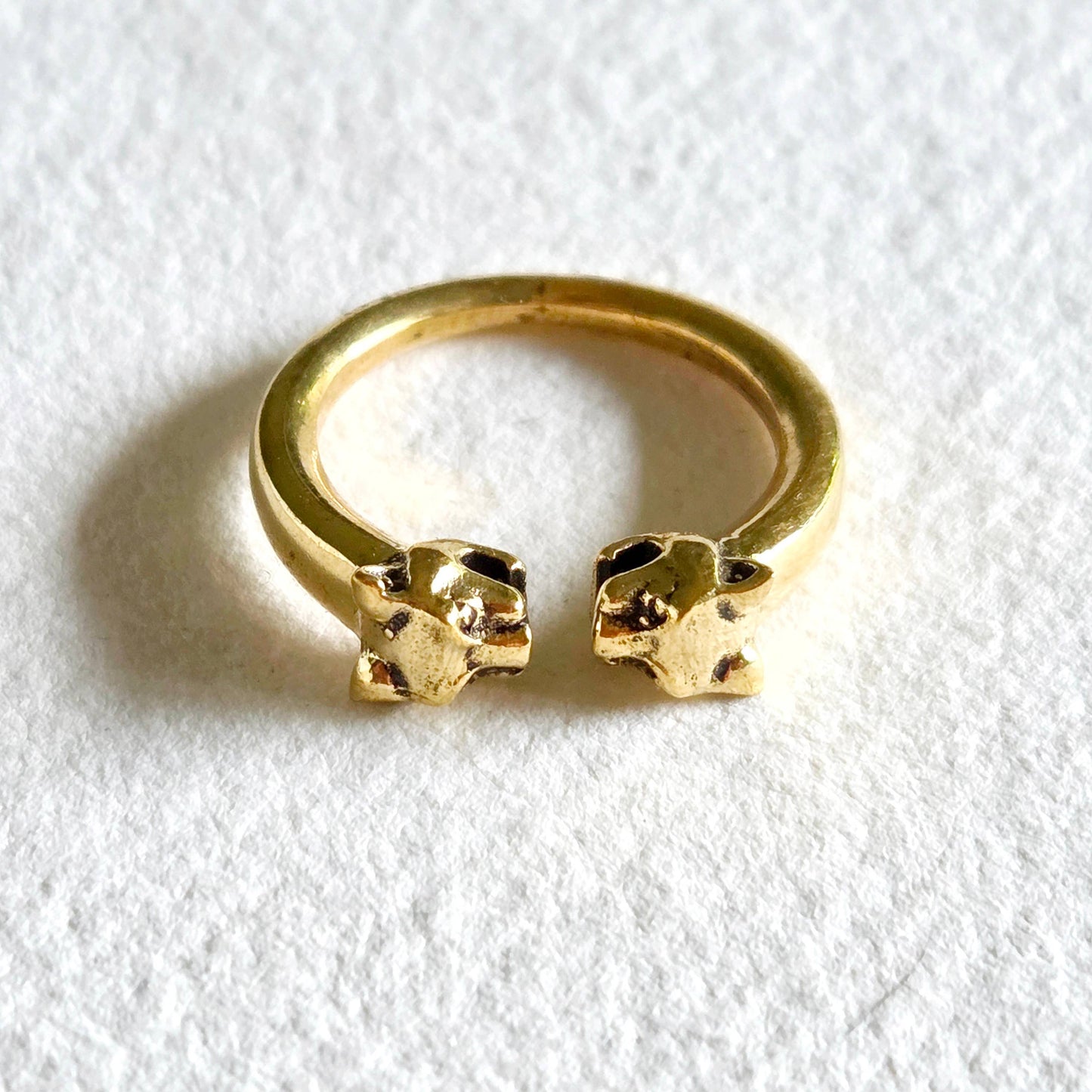 Bisjoux - Brass tiger animal ring adjustable cute nature jewelry