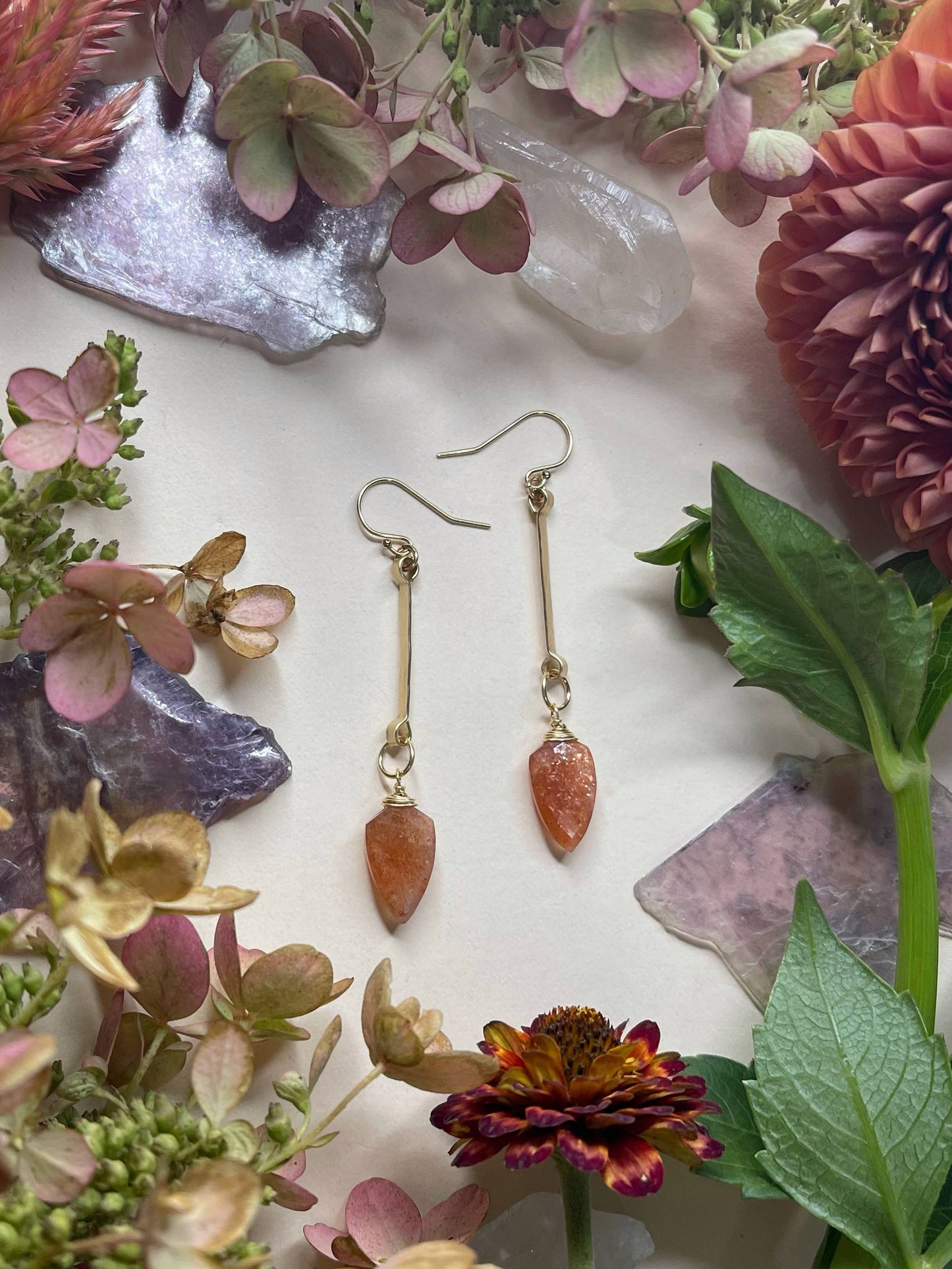 Elysium Hammered Stick Spade Earrings