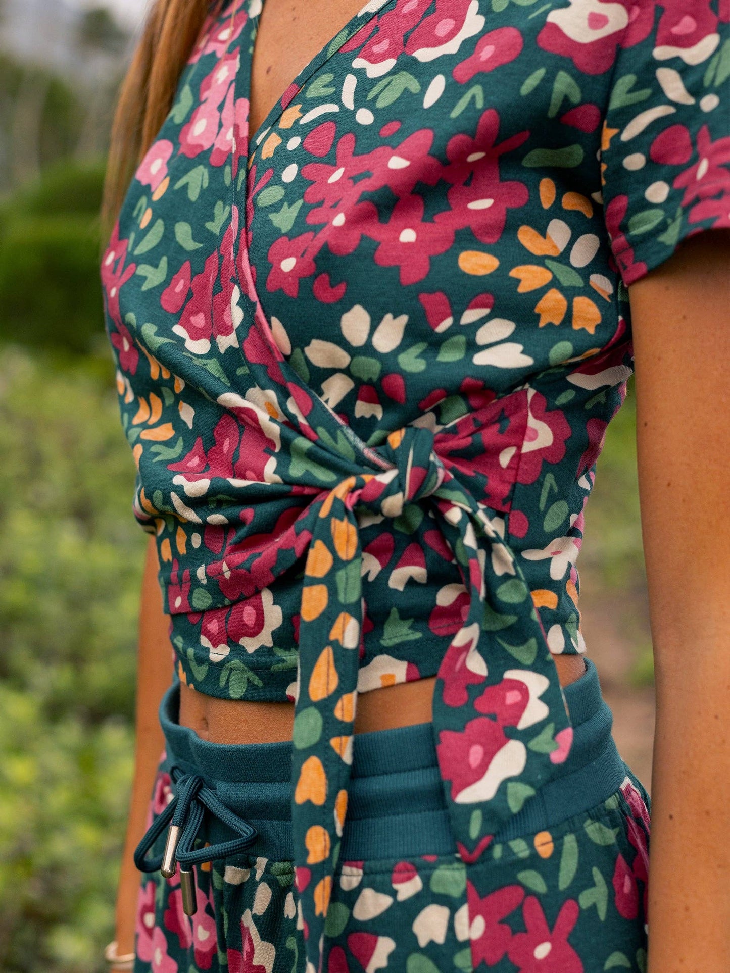 Happy Earth - Wrap Crop Top | Wildflowers