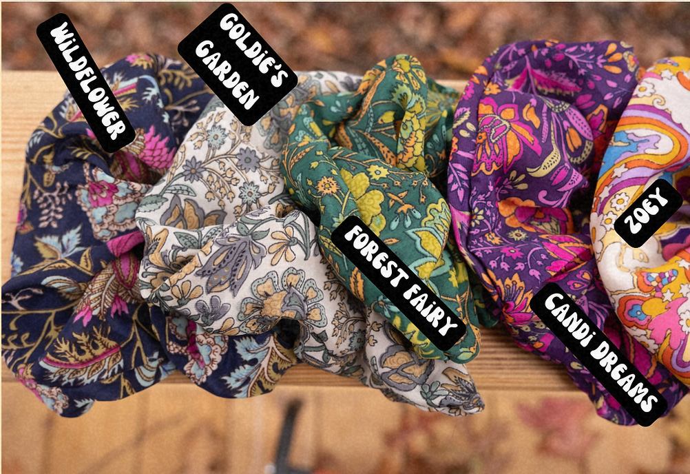Gardenbelle - Boho Oversized Silk Floral Hair Scrunchies