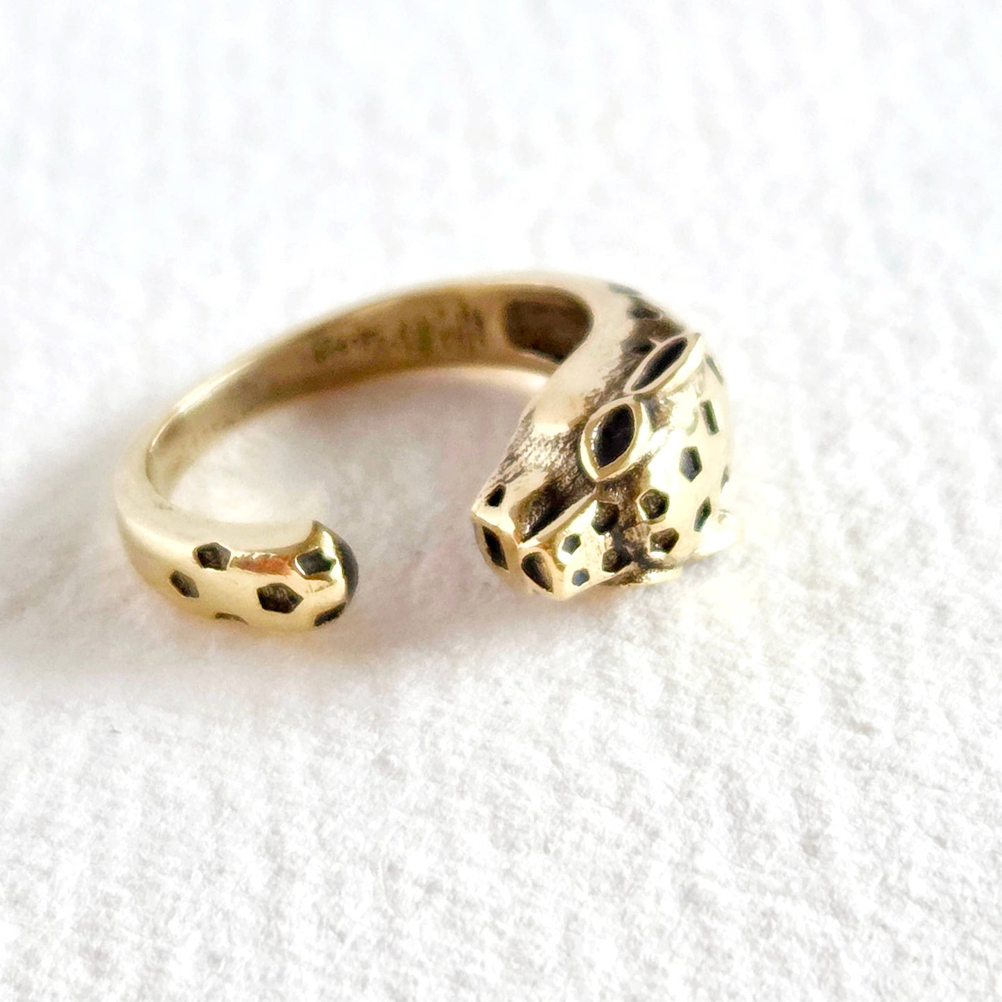 Bisjoux - Brass tiger panther animal ring adjustable nature jewelry