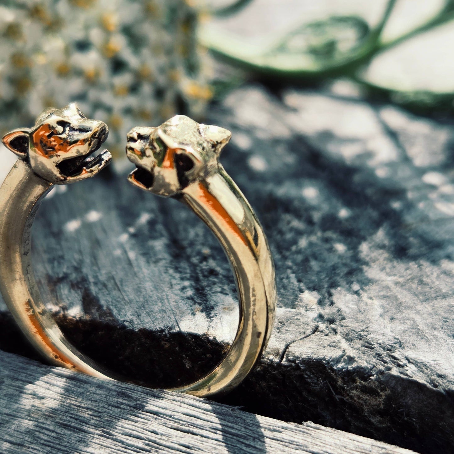 Bisjoux - Brass tiger animal ring adjustable cute nature jewelry