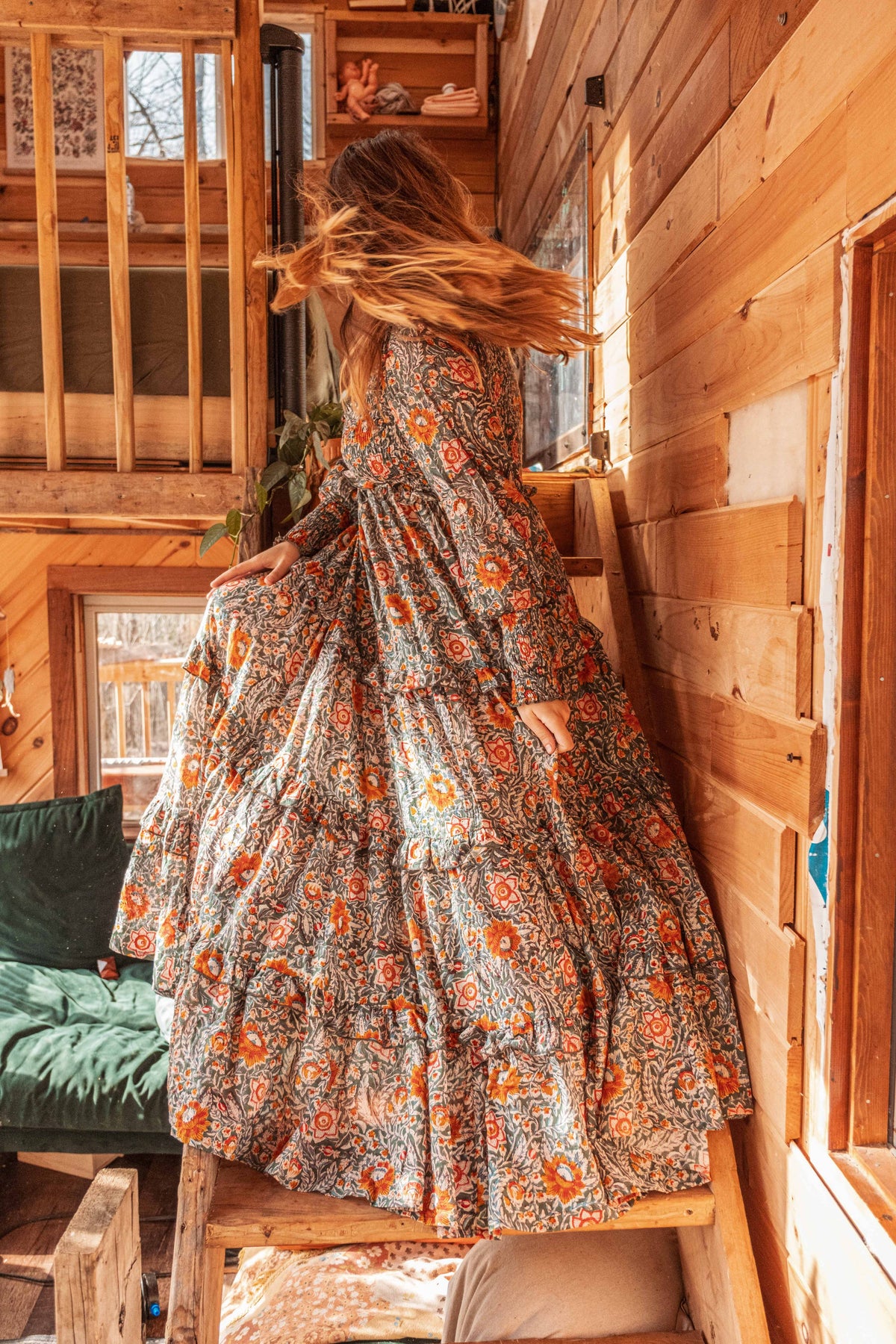 Gardenbelle - Block Printed Maxi Dress, Floral EMILIA Dress