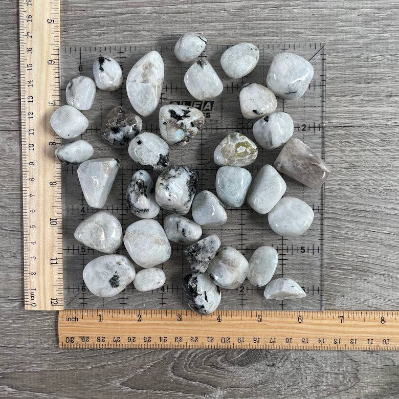 Rainbow Moonstone Tumbled Stones – 1 lb Bulk Lot for Crystal Shops