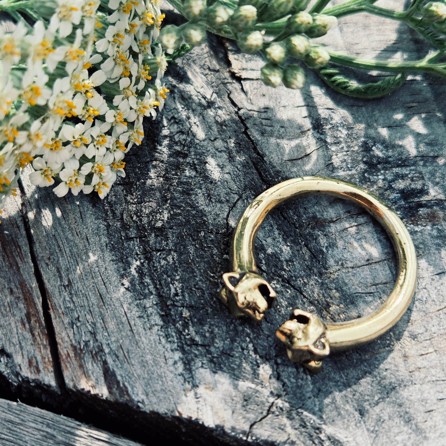 Bisjoux - Brass tiger animal ring adjustable cute nature jewelry