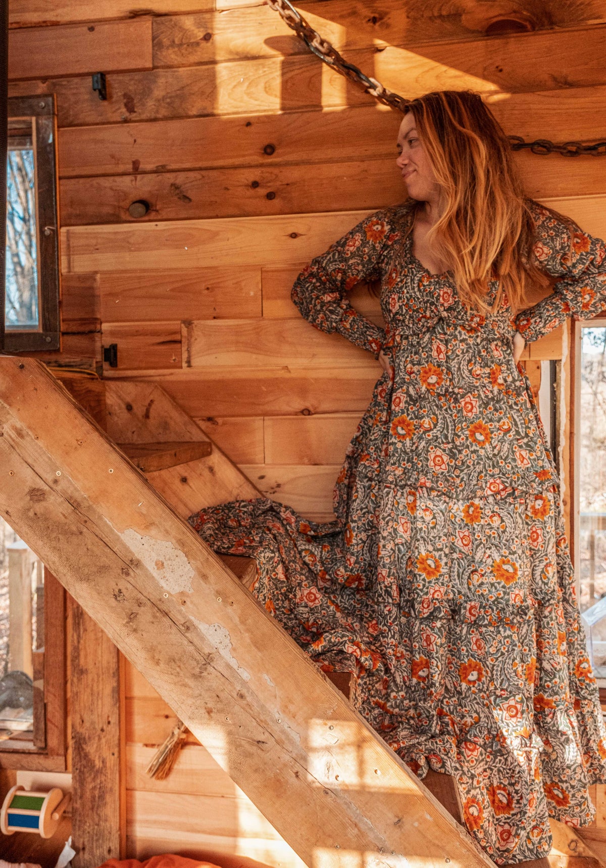 Gardenbelle - Block Printed Maxi Dress, Floral EMILIA Dress