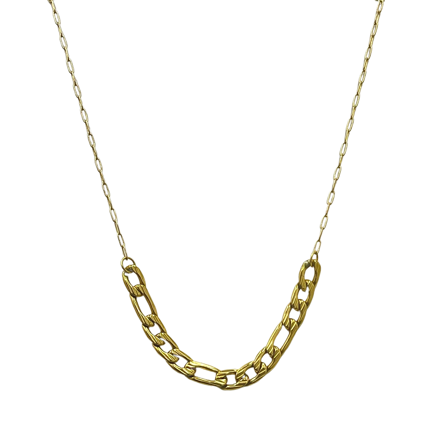 Sunday Girl | Cinzia paperclip and textured Cuban chain necklace