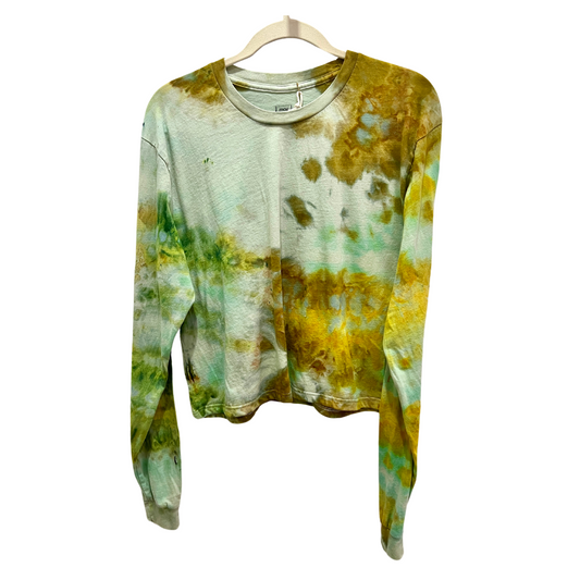 May and Mary Organic Cotton Long Sleeve Crop Tee - Goldenrod