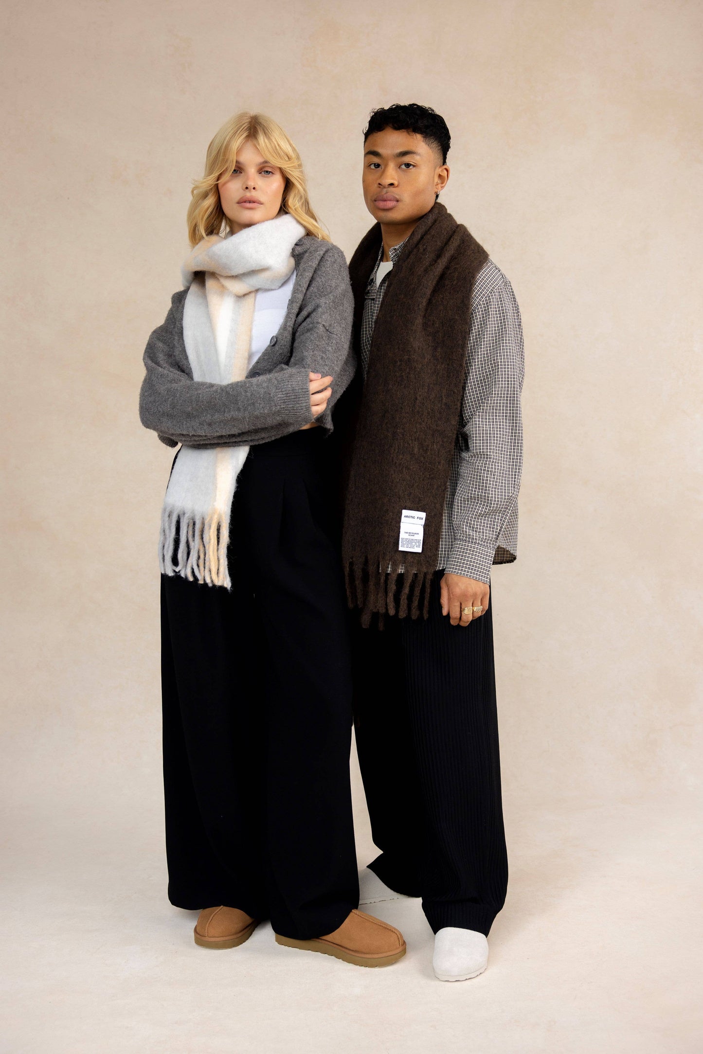 Arctic Fox The Reykjavik Scarf with RWS Wool - Dark Chocolate - AW24