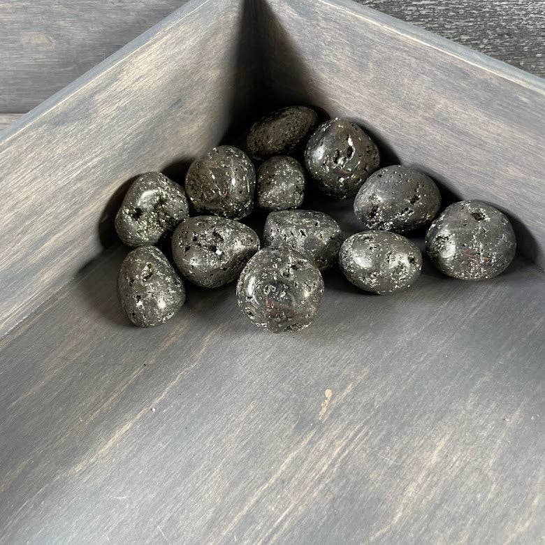 Pyrite Druzy Tumbled Stones - Keystone Crystals