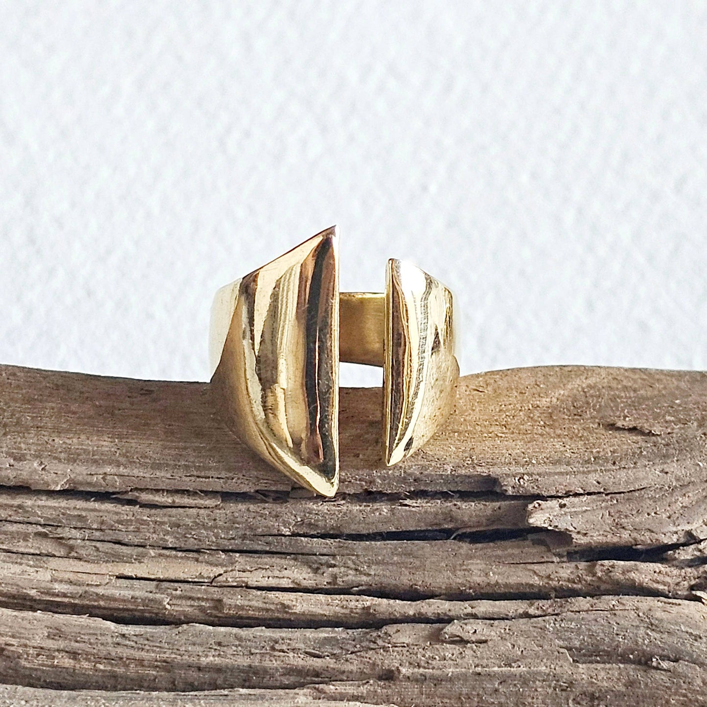 Bisjoux - Brass ring open design adjustable handmade
