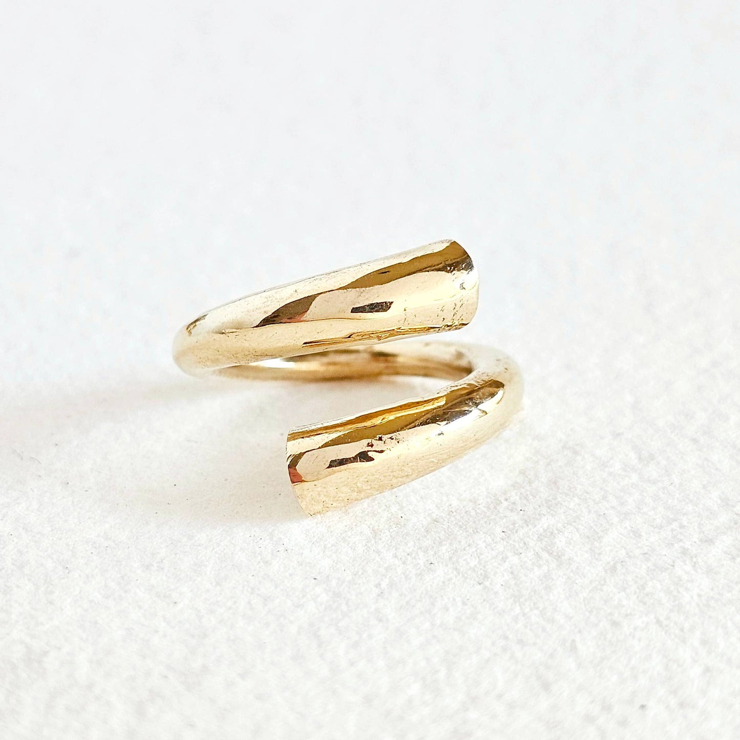 Bisjoux - Brass ring wrap tapered adjustable handmade