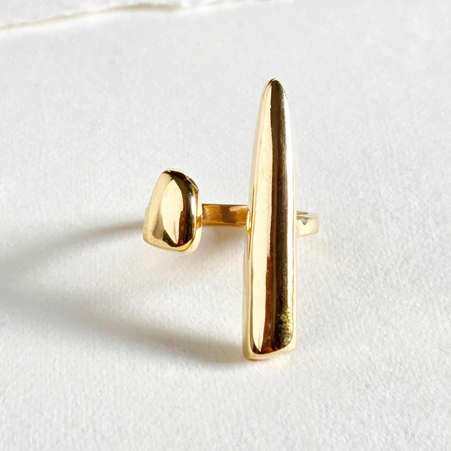 Bisjoux - Brass asymetrical molten peak ring handmade