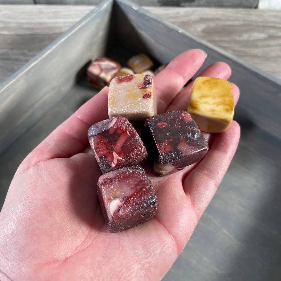 Mookaite Jasper Tumbled Stones Cubic Style - Keystone Crystals